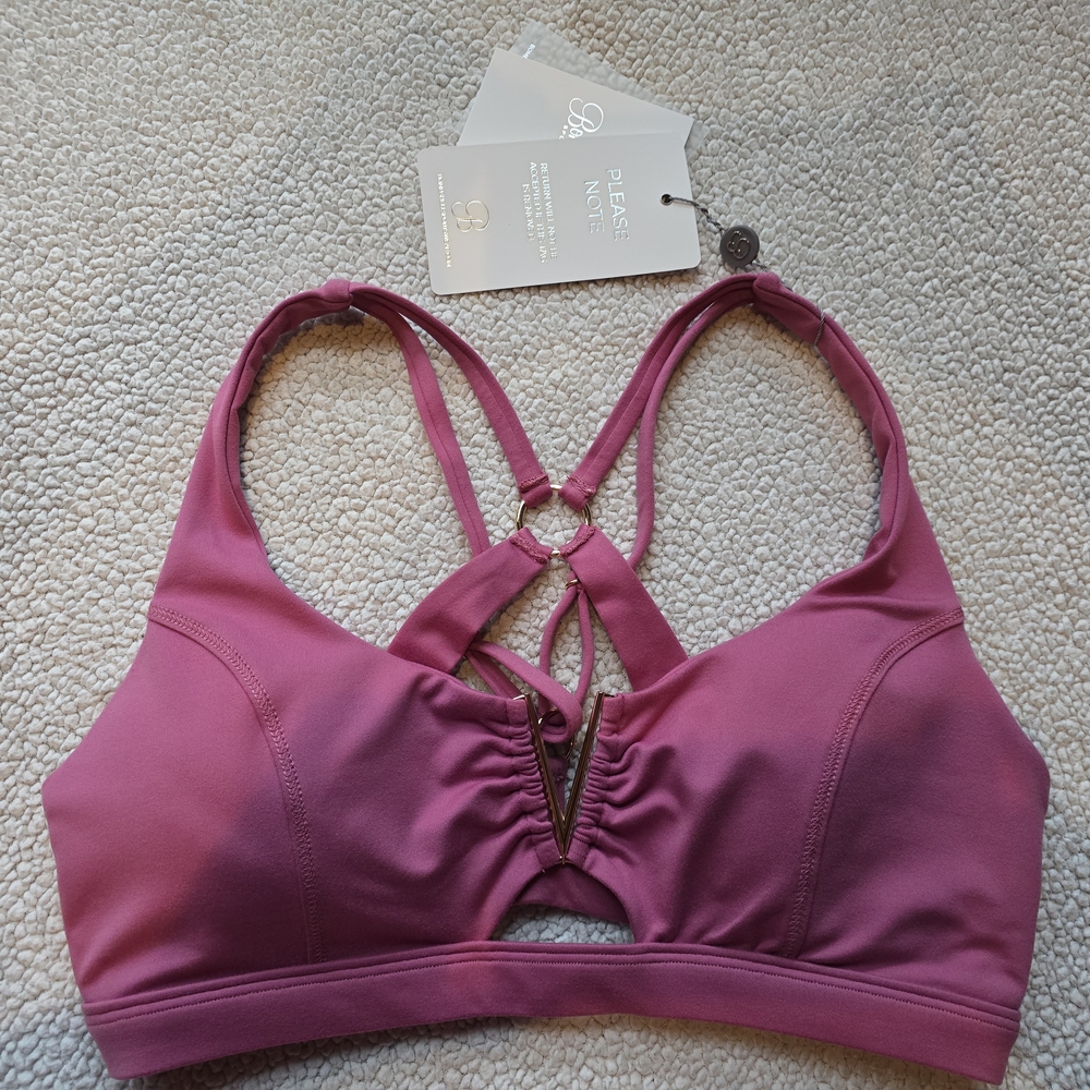 Bombshell Sportswear  Knockout Bra - Blush NWT's Size Large